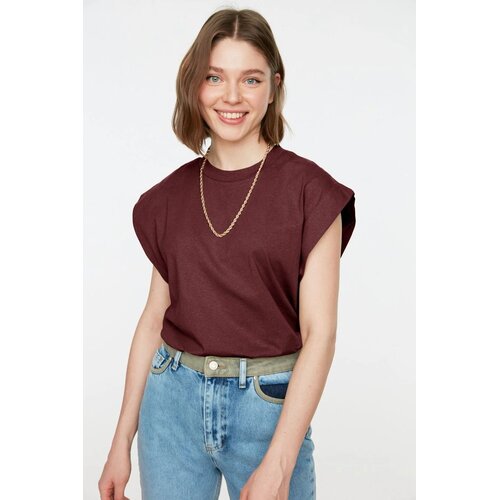 TRENDYOLMILLA Ženska majica TWOSS20TS0021, Bordo Cene