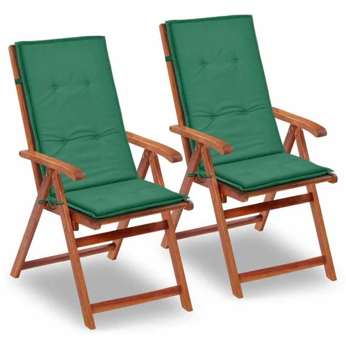  Jastuci za vrtne stolice 2 kom zeleni 120x50x3 cm od tkanine