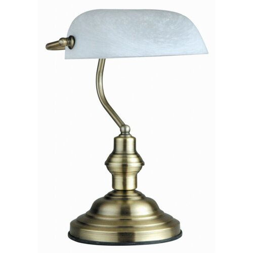 Globo stona lampa bankarka antique bela E27 Slike