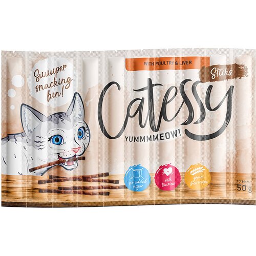 Catessy Varčno pakiranje palčke 50 x 5 g - Perutnina in jetra Cene