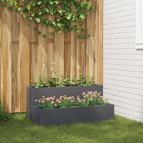 VidaXL Vrtna Sadilica Antracit Plastika 100 x 60 x 45 cm Sadilice Slike