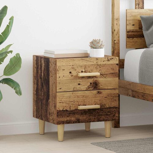 vidaXL Ormarić za krevet s ladicama Staro drvo 40 x 35 x 47.5 cm Cene