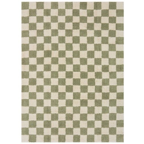Jotex Zelena/kremno bela bombažna preproga 170x240 cm Mela &ndash; Cene