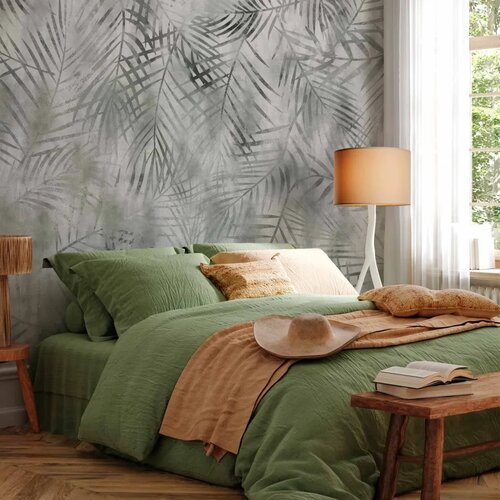  Foto tapeta - Minimalist landscape - nature motif with grey exotic leaves 350x256 Slike