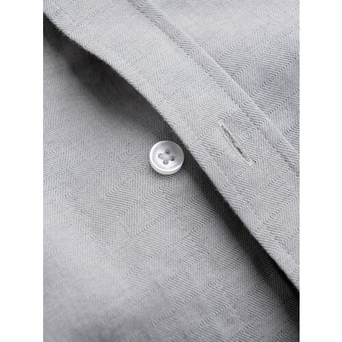 Ombre Men's SLIM FIT shirt in decorative fabric - gray Cene