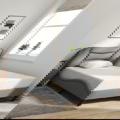 Furnova Posteljni okvir brez vzmetnice svetlo siv 100x200 cm blago, (21935562) Slike