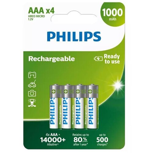 Philips R03B4RTU10/10 - 4 kom Punjive AAA baterije NiMH/1,2V/1000 mAh Cene