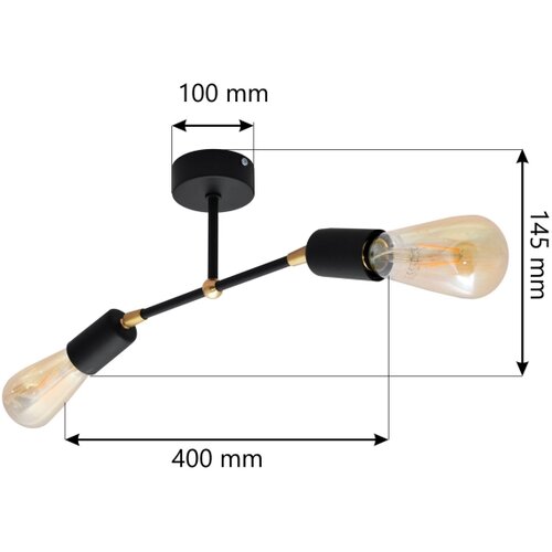 Plafonski luster ROSETTE 2xE27/15W/230V crna/zlatna Slike