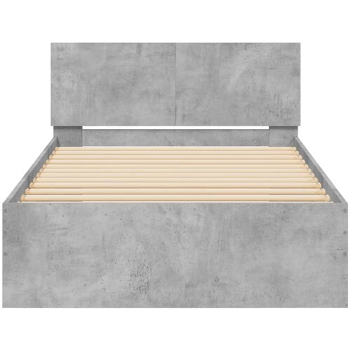  Okvir kreveta s uzglavljem siva boja betona 100x200 cm drveni Slike