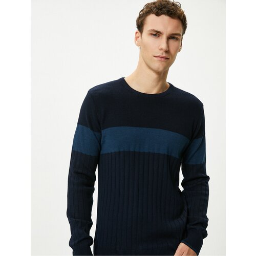 Koton Basic Knitwear Sweater Crew Neck Textured Slim Fit Slike