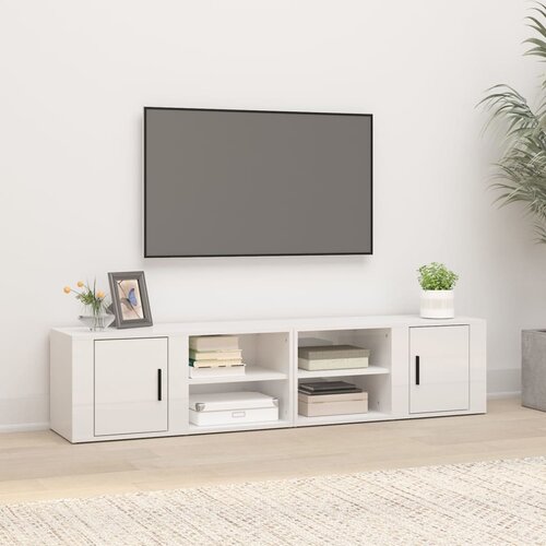 VidaXL TV ormarić 2 kom sjajni bijeli 80x31,5x36 cm konstruirano drvo Slike