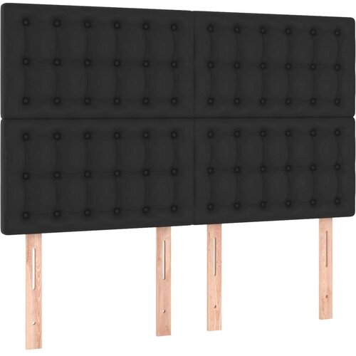  Uzglavlja 4 kom crni 72 x 5 x 78/88 cm od umjetne kože Slike
