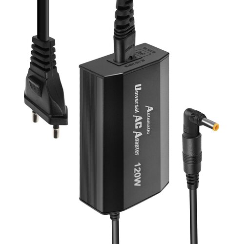 Oem Max excell, Omrežni polnilnik za prenosnike več znamk 120W z 10 priloženimi nastavki, Črna, (5000185046) Slike