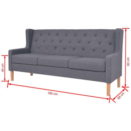  2-dijelni set sofa od tkanine sivi Slike