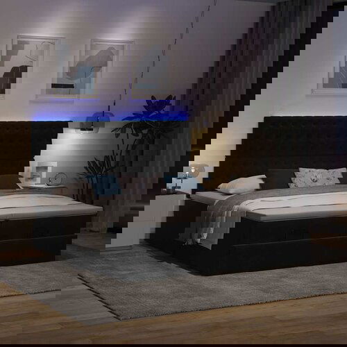 vidaXL Okvir kreveta s madracima crni 160x200cm baršunasti Cijene