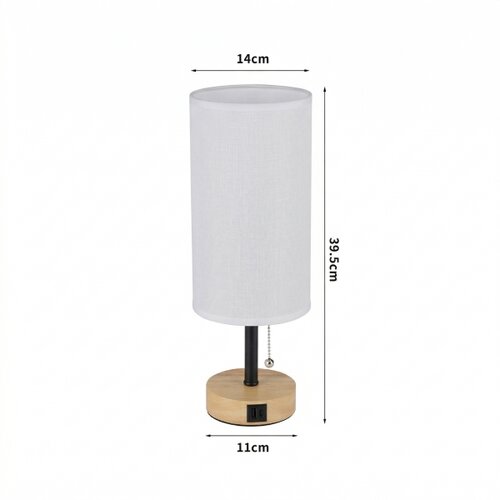  Brilagi - Stona lampa sa USB portom TABLON 1xE27/25W/230V hrast/crna/bela Slike