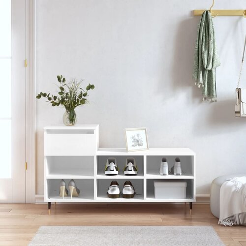  za cipele sjajni bijeli 102x36x60 cm konstruirano drvo Cijene