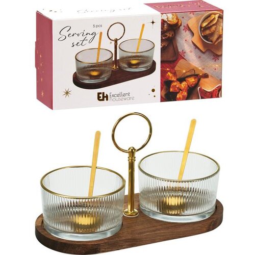  SET ZA PREDJELO 5/1 SA PODLO&amp;Scaron;KOM OD AKACIJE Slike