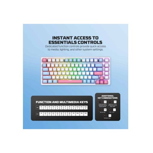 Fantech tastatura mehanička gaming MK612 atom x83 ame bela (rosie switch) Slike