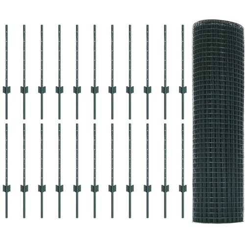  Zatvorena žičana ograda s postovima 50 x 0,6 m Zelena Mreža Slike