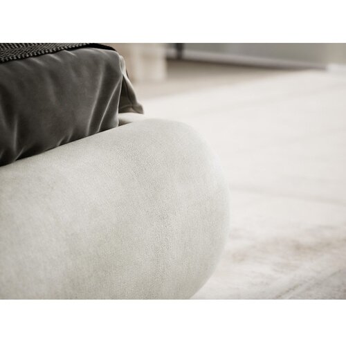 Maison de R&amp;ecirc;ve Krem tapecirani bračni krevet s prostorom za odlaganje s podnicom 180x200 cm Maumere &amp;ndash; Slike