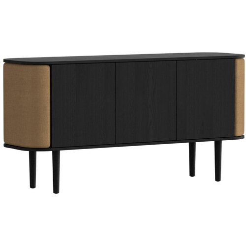 UMAGE Crna/smeđa niska komoda u dekoru hrasta 150x75 cm Treasures – Cijene