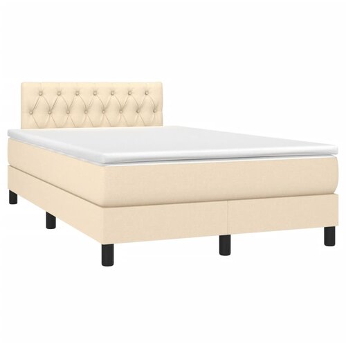 VidaXL Krevet box spring s madracem krem 120 x 190 cm od tkanine Slike