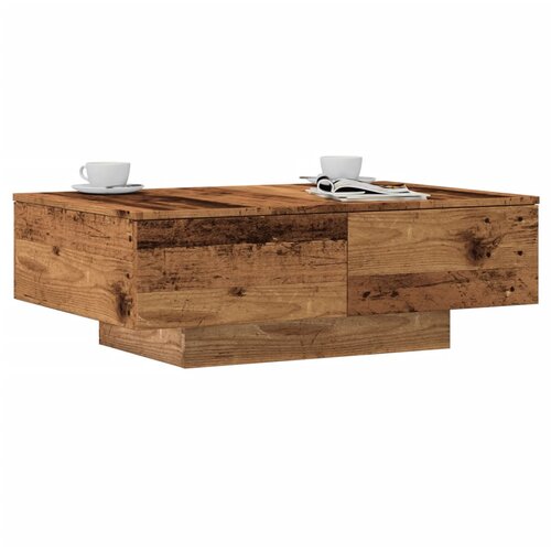 VidaXL Klubska mizica starinski les 90x60x31 cm inženirski les Slike