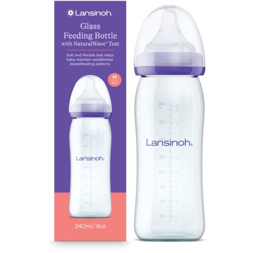 Lansinoh Staklena bočica za hranjenje s&nbsp;NaturalWave&reg;&nbsp;dudom srednjeg protoka - 240ml Cijene