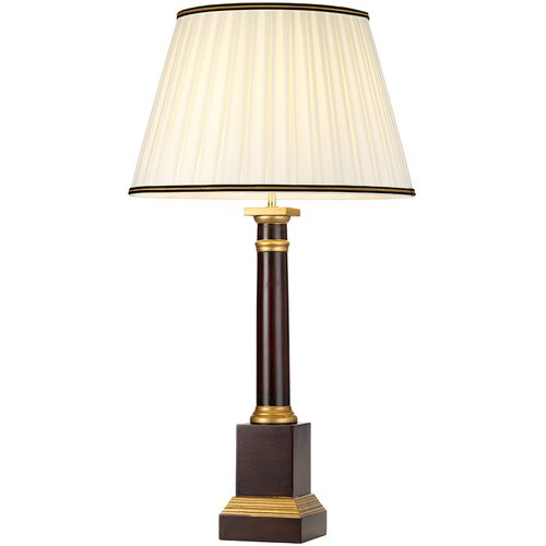 Elstead Lighting Elstead Lightbox Namizna svetilka Louviers z 1 lučjo, lesena, oxblood, z visokim bombažnim senčnikom Empire, (22100386) Slike