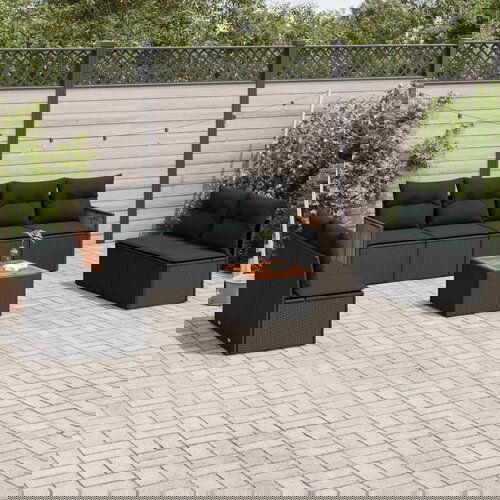 vidaXL 9-dijelni set vrtnih sofa s jastucima crni od poliratana Cijene