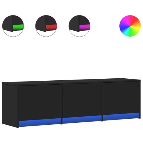Maison Chic TV omarica - TV stojalo - Televizijska omarica z LED črna 140x34x40 cm inženirski les, (21698674) Slike