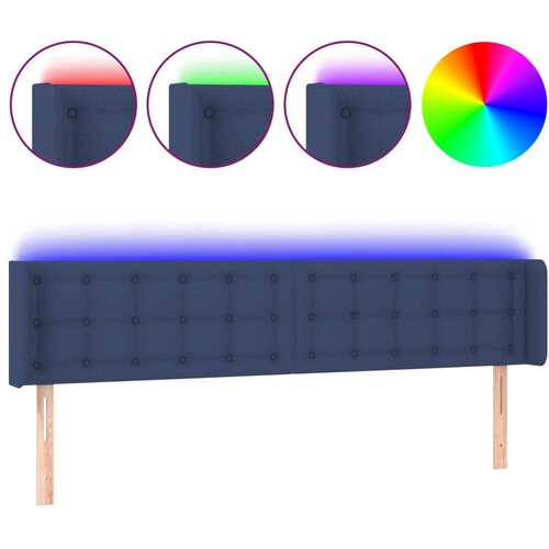 Maison Chic led posteljno vzglavje - vzglavna omarica - nočna omarica modro 203x16x78/88 cm blago, (21707661) Slike
