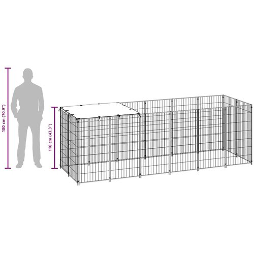  Kavez za pse srebrni 330 x 110 x 110 cm čelični Slike