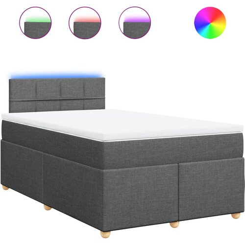 vidaXL Box spring postelja z vzmetnico temno siva 120x190 cm blago, (21309434) Cene