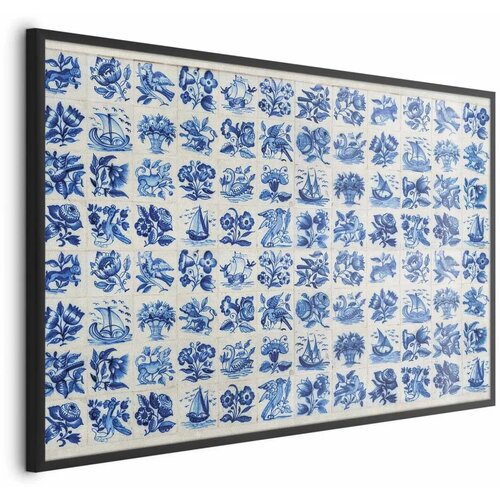  Plakat - Azulejos Tiles - traditional Portuguese ceramic tiles 90x60 Crni okvir Cijene