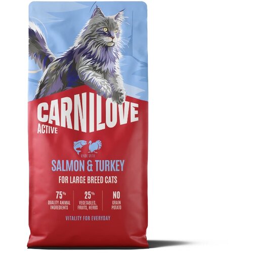 Carnilove Cat Active Adult Large, briketi - losos in puran 6 kg Cene