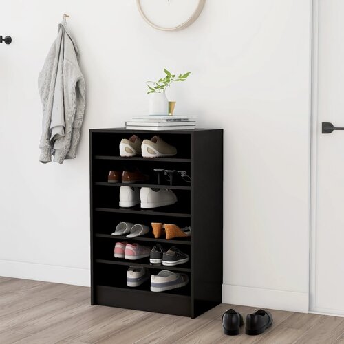 The Living Store Omara za čevlje črna 60x35x92 cm iverna plo&amp;scaron;ča - Omarica Za Čevlje, (21433971) Slike