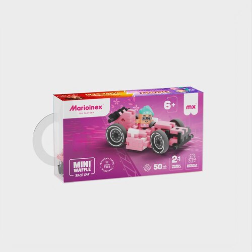 Marioinex Mini Waffle Cars 50 kom, Race Car Pink Slike
