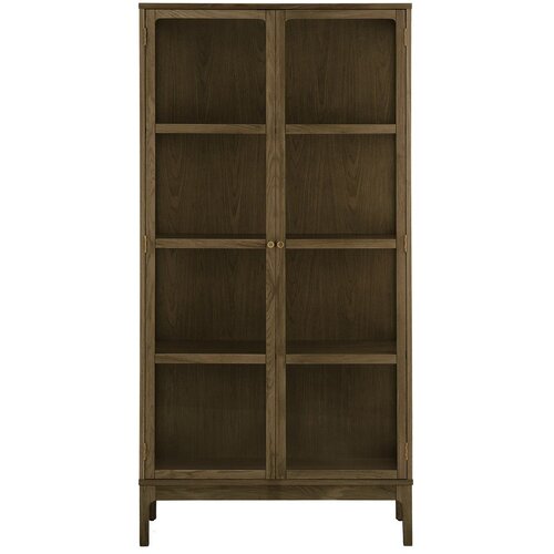 House Nordic Tamno smeđa vitrina u dekoru hrasta 90x180x40 cm Zamora &amp;ndash; Slike