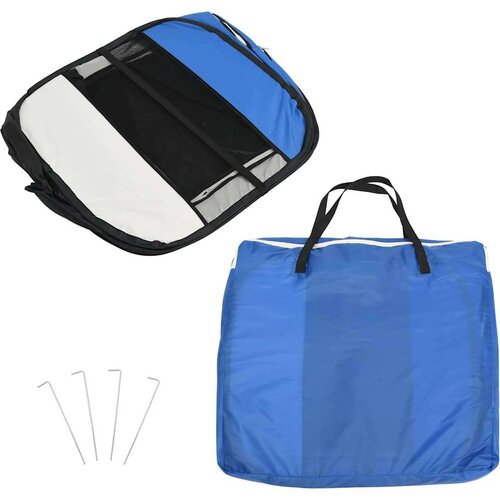 vidaXL Sklopiva ogradica za pse s torbom plava 145 x 145 x 61 cm Cijene