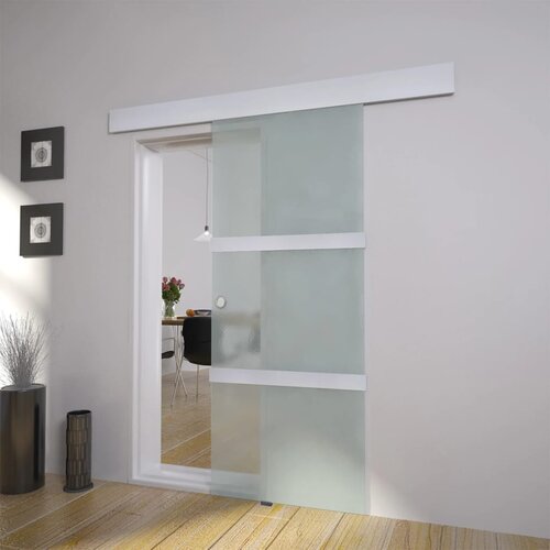 Furnova Drsna vrata steklo in aluminij 178 cm srebrna, (21944887) Cene