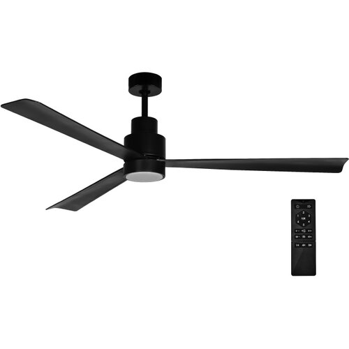 Prosto plafonski ventilator sa led svetlom, 132cm, crni Slike