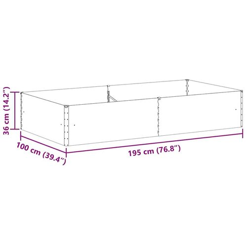  Povi&amp;scaron;ena gredica - Vrtna gredica 195 x 100 x 36 cm Cinkani čelik Slike