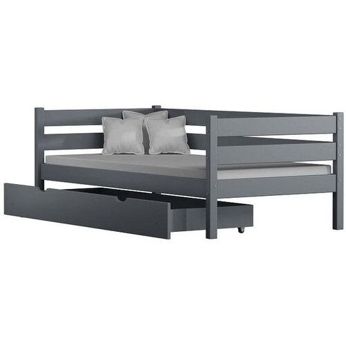  Drveni dječji krevet Karo Z - sivi - 200x90 cm - Dodatni krevet Cene