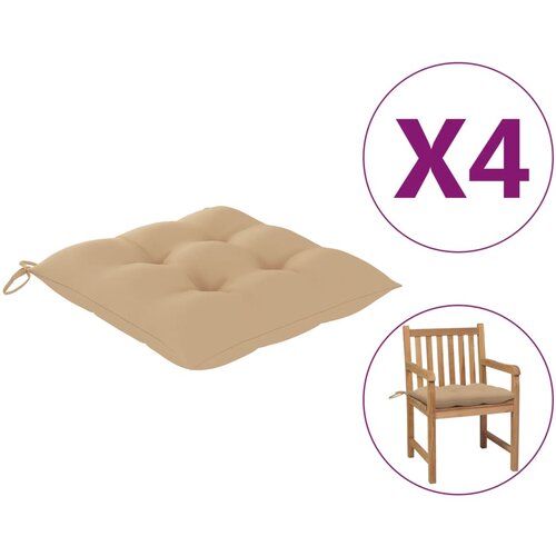 vidaXL Blazine za stole 4 kosi bež 50x50x7 cm blago Cene