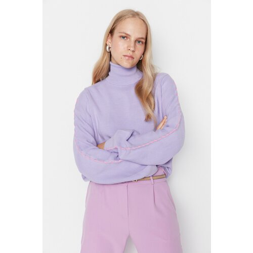 Trendyol Lilac Embroidery Detailed Knitwear Sweater Slike