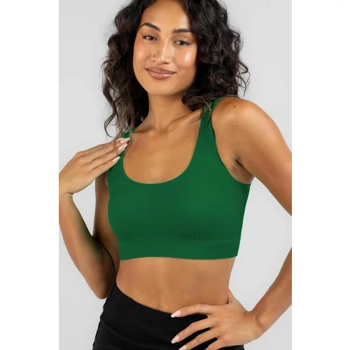 Madmext Green Straps Basic Crop Top Blouse