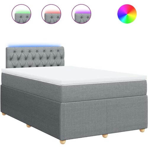 vidaXL Boxspring postelja z vzmetnico svetlo siva 120x190 cm blago Cene