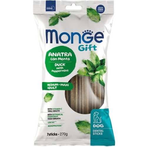 Monge gift dental medium & maxi duck - dental štapići sa nanom (270g) Cene